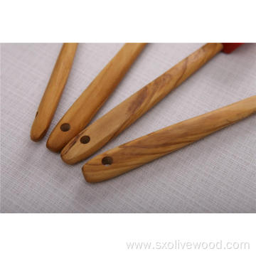 Silicone Utensil With Olive Wood Handle